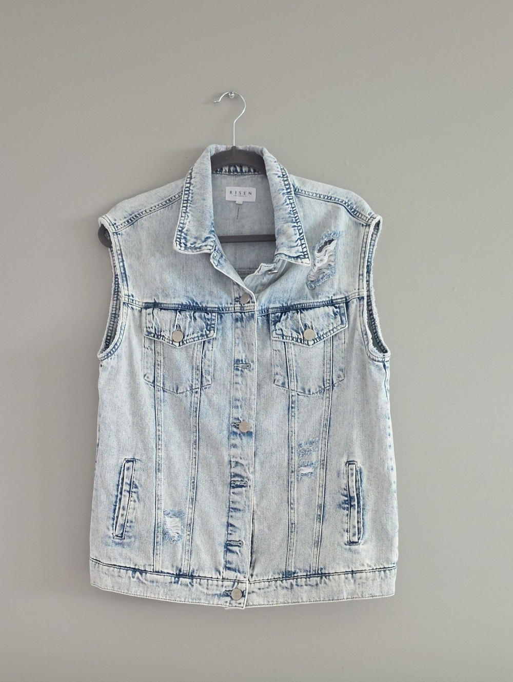 Risen Light Wash Denim Vest